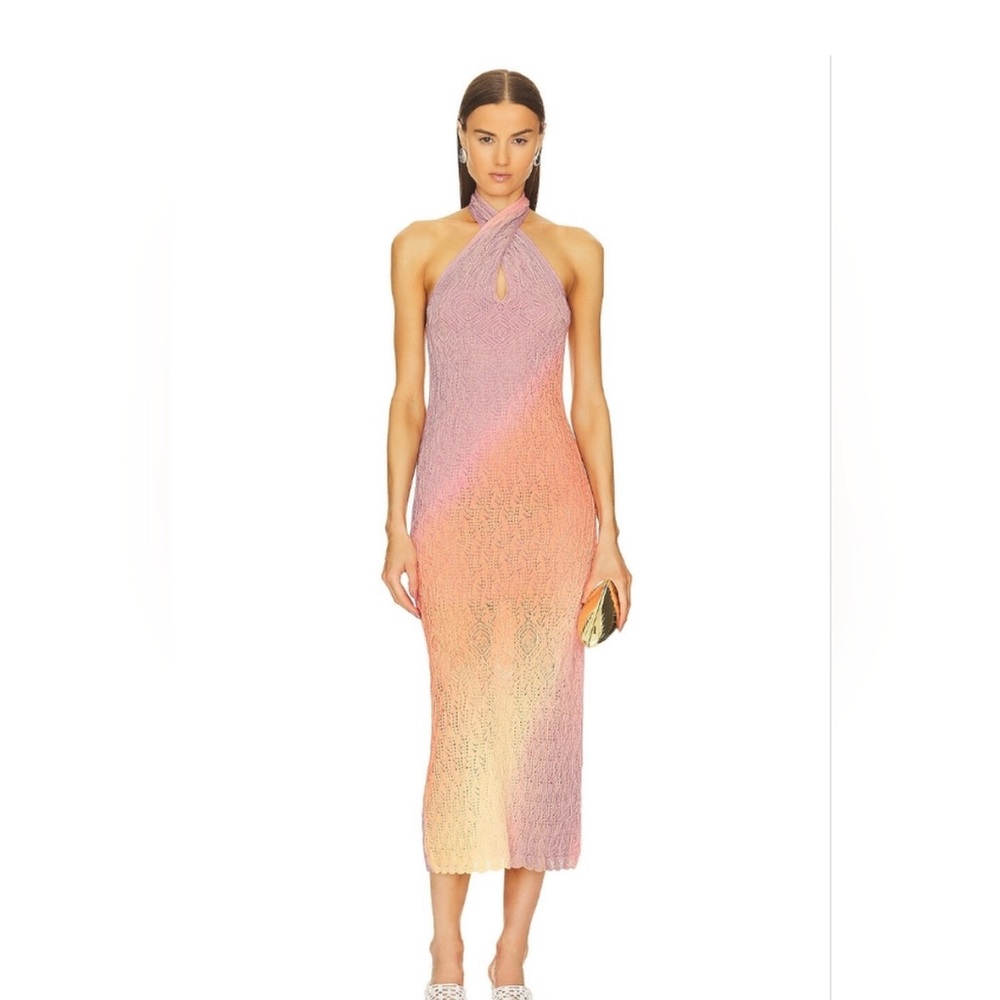 Jonathan Simkhai Pink and Orange Midi Dress